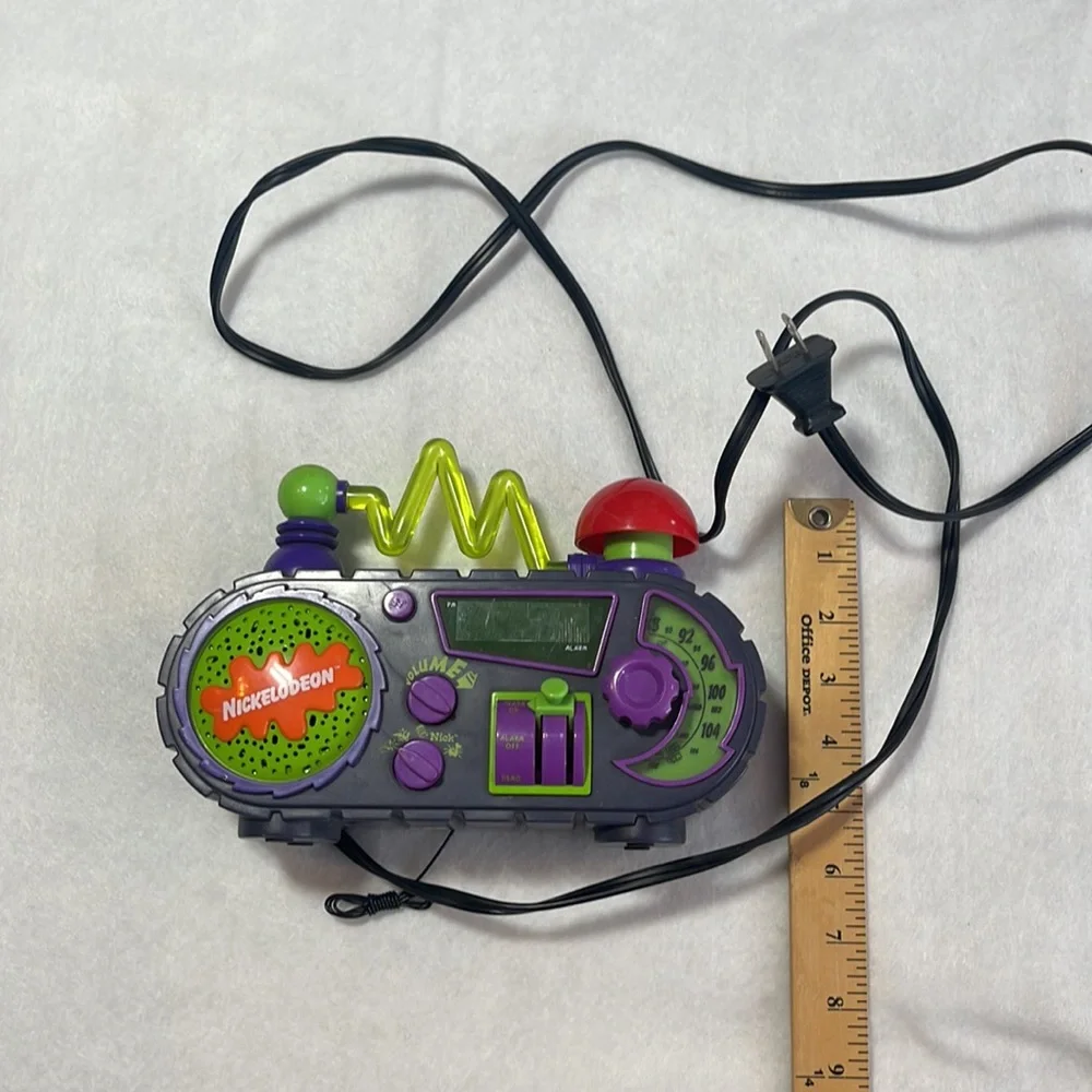 Vintage Nickelodeon Purple Lime Green Clock Radio 1995 90s Kids Teen Timeblaster - Picture 3 of 12